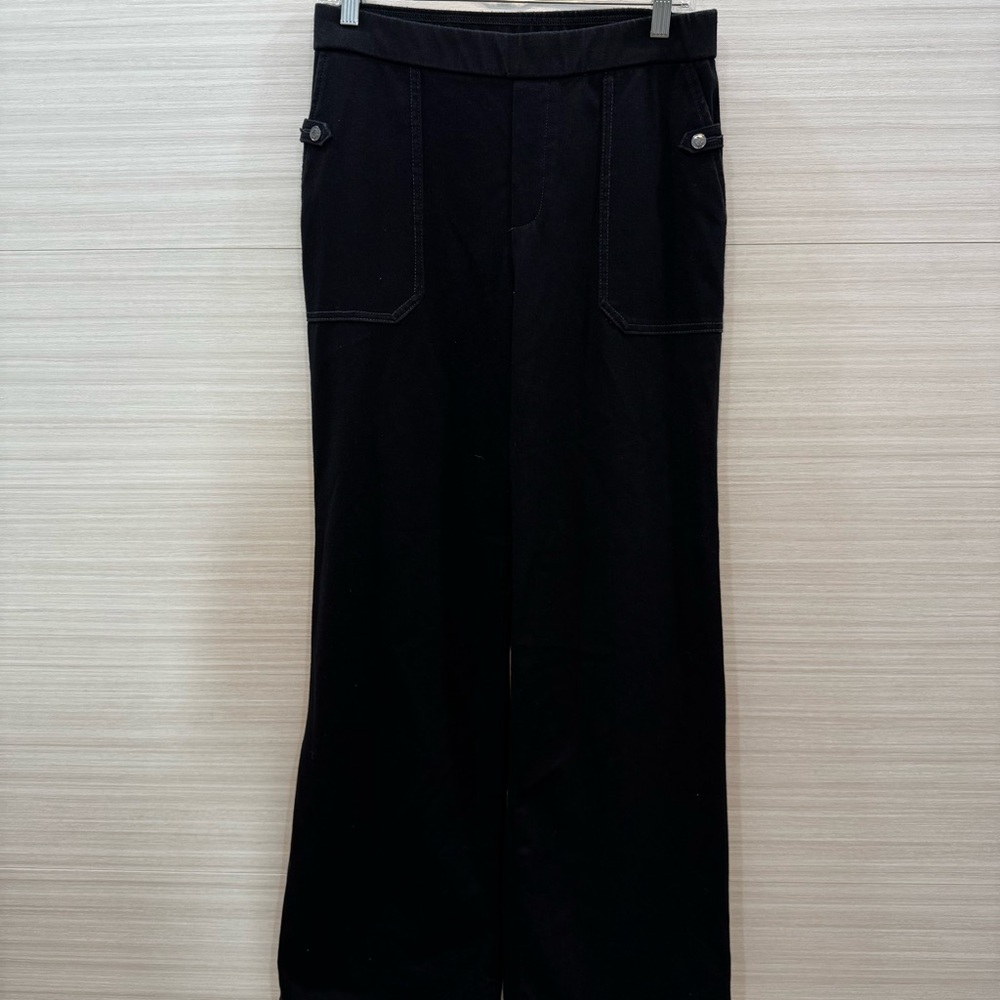 C Wonder by Christian Siriano Black Elastic Waist Pull On Wide Leg Pants size M